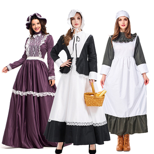 NUEVO Disfraz de Carnaval de Halloween para Mujer, Disfraz de <span class=keywords><strong>La</strong></span> <span class=keywords><strong>Pequeña</strong></span> Casa de <span class=keywords><strong>la</strong></span> Pradera, Traje de Pionera Americana, Disfraz de Peregrina, Disfraz de Fiesta de Disfraces - Product Image 1