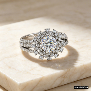 Personnalisé S925 | 10K | 14K | Bague de mariage en or massif 18 carats avec diamant rond brillant de 1,00 carat cultivé en laboratoire, qualité VVS-VS - Product Image 2