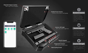 HFSecurity HP400 Pequeña <span class=keywords><strong>caja</strong></span> <span class=keywords><strong>de</strong></span> <span class=keywords><strong>seguridad</strong></span> para hogar, hotel, joyería y <span class=keywords><strong>armas</strong></span>, personalizable y <span class=keywords><strong>de</strong></span> acceso rápido - Product Image 3