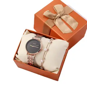 Top Seller Fashion Mewah Wanita Gelang Wanita Watch dengan Kotak Hadiah Set Al Fajr Menonton Minimalis Design Watch