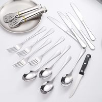 Kit d'argenterie de camping, 20 pièces, organisateur durable de couverts en métal, ustensile de pique-nique, vaisselle stockée, couteau, fourchette et cuillère