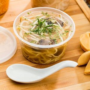 Bols à soupe jetables ronds en PP avec couvercles, contenants écologiques pour plats à emporter - Product Image 3