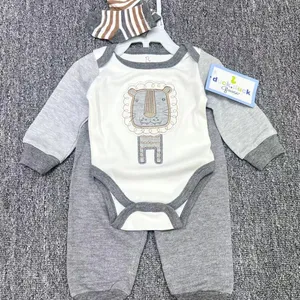 Nueva ropa al por mayor Stock de ropa para niños recién nacidos 0-24M invierno Niña monos ropa de algodón en línea conjunto de ropa de bebé