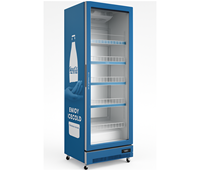 Réfrigérateur commercial à porte vitrée simple pour boissons, avec éclairage LED, personnalisable avec logo OEM, directement de l'usine
