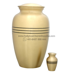 Hand Carved Brass Nickel Mat Finishing Urns Adult Cremation Brass urns With Customized Shape And Designs - Product Image 2