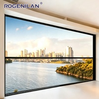 Fenêtres coulissantes verticales extérieures Rogenilan modernes insonorisées en aluminium à double vitrage avec élévateur électrique et vitrage Low-e
