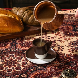 Набор кружек и блюдец для кофе из Саудовской Аравии, 50 мл, ручной работы, матовая глазурь, керамика, для подарка - Product Image 3