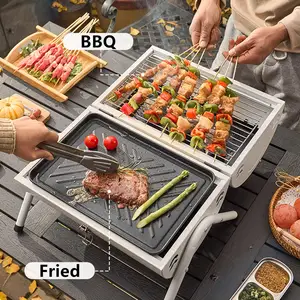 Alocs Portable Camping Charcoal BBQ Grills Garden Picnic Wood Stove Foldable Outdoor Smokeless Barbeque Grill