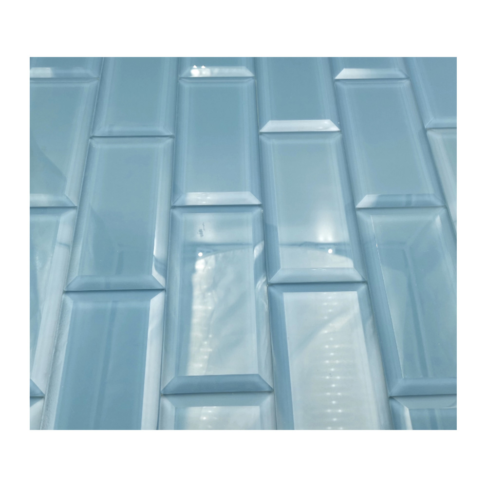blue antique mirror wide subway tile