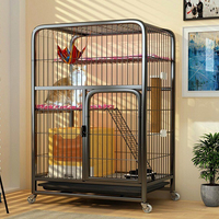 Cage à chat d'intérieur en métal grande taille, multi-niveaux, à monter soi-même, avec espace toilette pour chatons, enclos de jeu pour animaux de compagnie