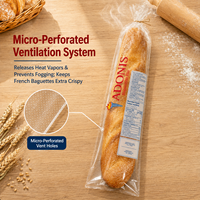 Sacs à pain en plastique transparent OPP micro-perforés personnalisés avec fermeture à languette pour produits alimentaires frais de boulangerie, toast et pain au levain