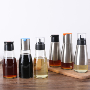 Bouteille à double compartiment en acier inoxydable 275 ml pour huile, vinaigre et sauce soja, idéale pour la maison, l'hôtel, la cuisine et la restauration - Product Image 3