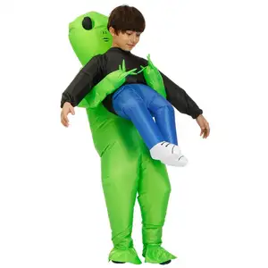Disfraz de alien verde inflable para niños y adultos, nuevo diseño divertido, para halloween y Navidad, 2023