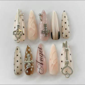 เล็บปลอมอะคริลิคแบบกดติด ดีไซน์ใหม่ ออกแบบเองได้ ประดับเพชร - Product Image 5