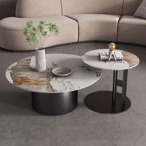 Table basse en dalle de roche de style italien, luxe léger, pour <span class=keywords><strong>la</strong></span> maison, design moderne et minimaliste, ensemble de meubles de salon de petite taille - Product Image 2