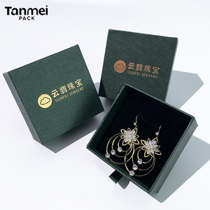 Caja de Joyería Ecológica Verde con Logotipo Personalizado para Anillos, Collares, Pendientes y Pulseras - Product Image 3