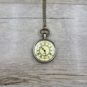 <span class=keywords><strong>Montre</strong></span> de poche ronde antique en bronze simple de style grand-père anglais ancien, collier <span class=keywords><strong>pendentif</strong></span> - Product Image 6