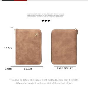 Nouveau daim PU cuir fermeture éclair voyage portefeuille <span class=keywords><strong>passeport</strong></span> couverture, unisexe grande capacité RFID protégé porte-carte étui, porte-<span class=keywords><strong>passeport</strong></span> - Product Image 4