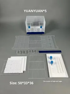 יואן יואן מס' <span class=keywords><strong>5</strong></span> כלובי ציפורים גדולים מפלדת פחמן עם ציפוי PP לקינון, גידול והרכבת זוגות - Product Image 5