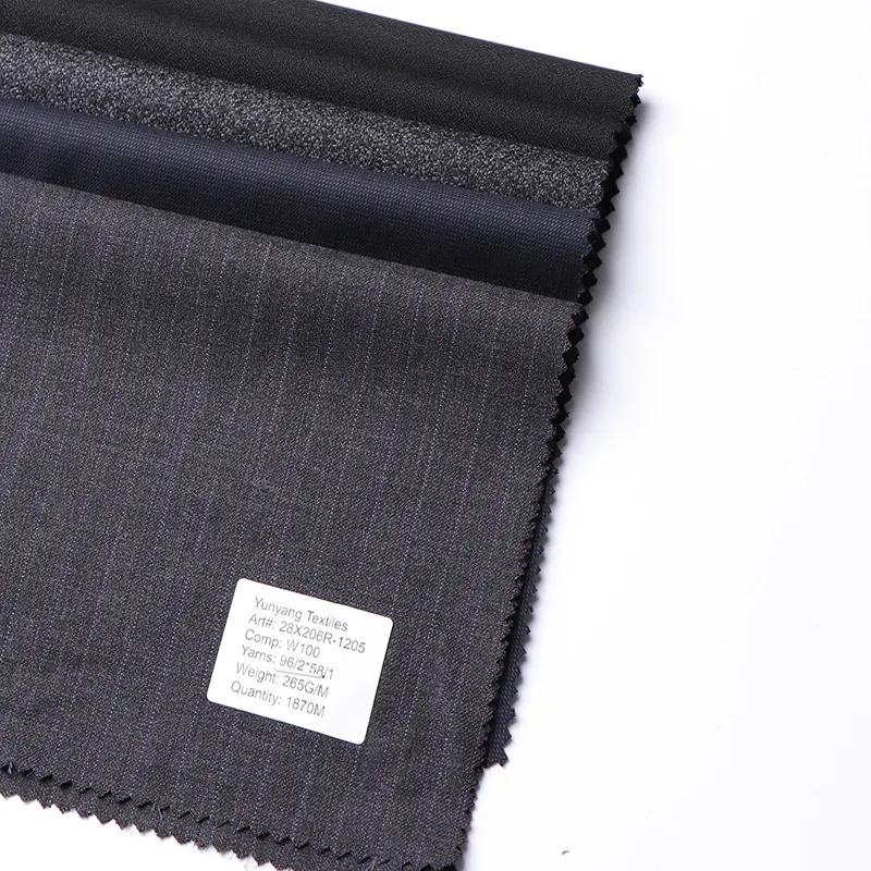 Merino Wool Suiting Fabric Blue Pinstripe Suit Fabric Charcoal Cashmere Silk Fabric