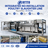 Ligne d'abattage de volailles halal portable en conteneur, équipement d'abattage de poulets, ligne d'abattage de poulets 1000BPH, système mobile fabriqué en usine