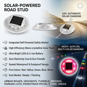 Luz LED de Señalización de Tráfico para Exteriores, Resistente al Agua, de 120 mm, con Energía Solar, para Carreteras, Parques, Jardines y Paisajes - Product Image 4
