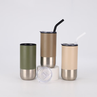 Nuevo Vaso Térmico de Vacío en Acero Inoxidable con Popote, Interior de Plástico y Exterior de Acero, Portátil para Oficina, Regalo Creativo de Negocios