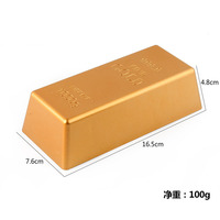 Barre de porte personnalisée en plastique de 100g, thème patriotisme, plaquée or, imitation lingot d'or scintillant, avec logo personnalisé