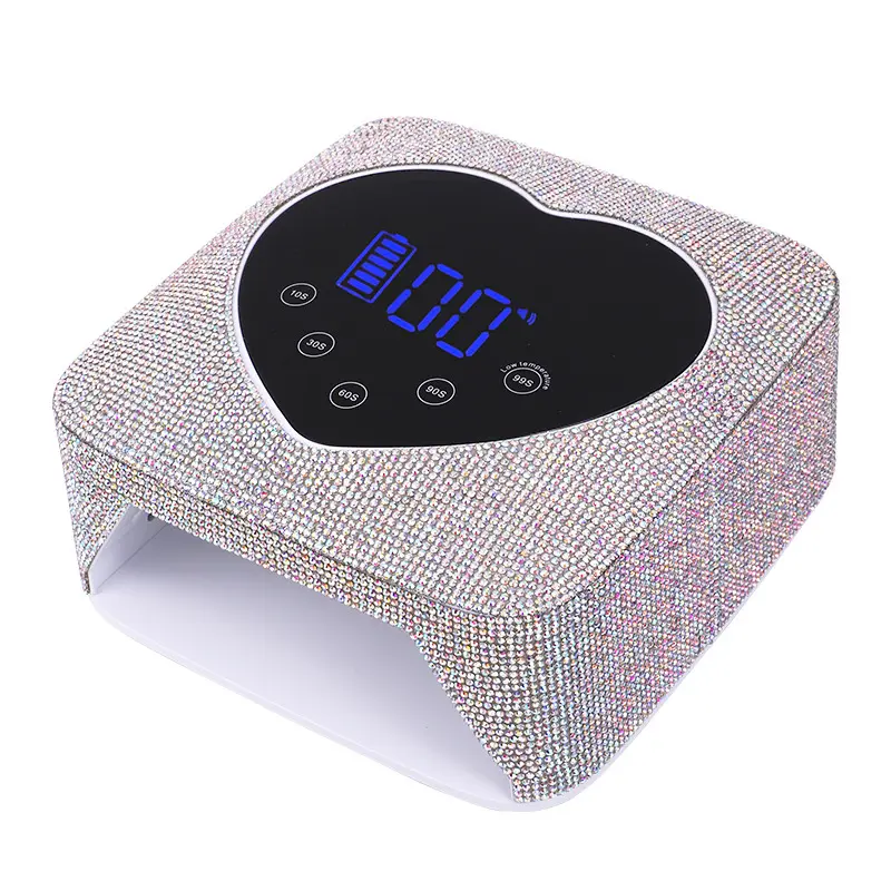 72W Diamond Heart Nagel härtung lampe Wiederauf ladbarer kabelloser Touchscreen Profession elle Gel nägel Trocknen Schnur lose UV-LED-Maniküre trocken