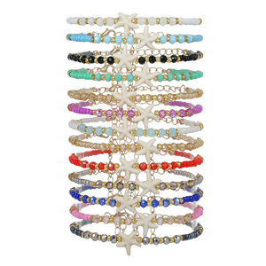 Bohemian Starfish <b>Beaded</b> <b>Bracelet</b> Set 13 Strips Adjustable Beach Style Jewelry Party Fashion <b>Bracelets</b> - Product Image 5