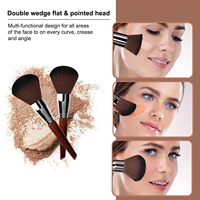 Vliya – Lot de 7 pinceaux de maquillage vegan marron personnalisés avec étiquette privée pour fond de teint et poudre – Vente en gros
