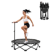 Trampolín Plegable Octagonal de Acero Negro, Capacidad de Carga de 150 kg, Duradero y Portátil, en Stock en España