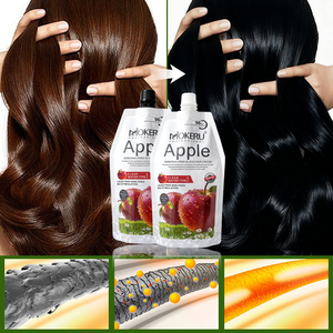 Mokeru Crema Colorante per <span class=keywords><strong>Capelli</strong></span> Nera Perlescente Diamantata Mela <span class=keywords><strong>Rossa</strong></span> con Estratti Vegetali per Saloni Professionali - Product Image 3