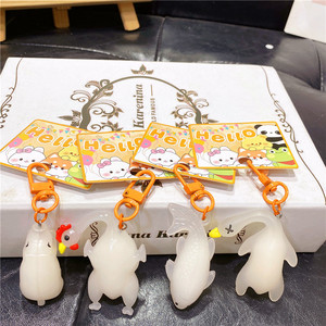 Llavero de PVC con diseño de pato que cambia de color con luz UV, para niños, estudiantes, adorno para mochila, regalo unisex, juguete - Product Image 1