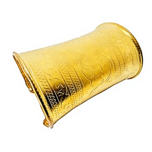 High Quality Handcrafted Gold-Plated Brass Metal Cuff <b>Bracelet</b> Fine Chain Link Women's Fashionable Classic Party Gift Direct - Product Image 3