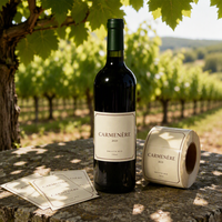 Étiquettes de vin personnalisées en papier autocollant, rouleau d'autocollants pour bouteilles de vin, impression d'étiquettes pour bouteilles de vin, emballage de bouteilles en verre pour les caves à vin
