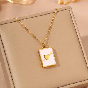 Collier en acier inoxydable avec pendentif en forme de cœur coloré, collier clavicule, <span class=keywords><strong>cadre</strong></span> photo doré, pendentif en acier inoxydable pour femmes - Product Image 6