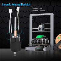 Kit Hotend Creality Ender3 V3 Plus, Nozzle Extruder Ender 3 V3 Plus, Kit Blok Pemanas Keramik Printer 3D, Temperatur Tinggi 60W 0.4mm