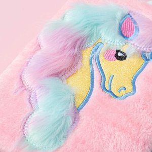 Văn Phòng Phẩm Unicorn <span class=keywords><strong>Plush</strong></span> <span class=keywords><strong>Notebook</strong></span> Gift Faux Fur Bìa Cứng Nhật Ký Lót Tạp Chí Du Lịch Set Với Pom Pen Cho Trẻ Em Cô Gái - Product Image 3