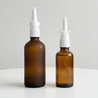Flacons pulvérisateurs nasaux en verre ambré/gris/givré de 30 ml, 50 ml, 100 ml, vaporisateurs de voyage vides et rechargeables, nettoyant nasal