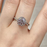 Bague en Moissanite Tendance, Sertissage à Six Griffes, Design Ajustable, en Argent Sterling S925 pour Femme, Bagues Classiques