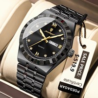Reloj de Pulsera POEDAGAR 872 para Hombre con Brazalete de Acero Inoxidable, Resistente al Agua y Cuarzo Luminoso