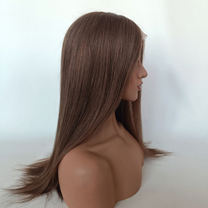 Perruque médicale pour patient atteint de cancer, cheveux humains, base en silicone sans colle, nouée à la main, effet cuir chevelu naturel, longue perruque médicale - Product Image 6