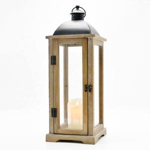 Boerderij Tuin Outdoor Home Decor Vintage Rustieke Decoratieve Bruiloft Houten Orkaan Kaars Lantaarn, Lantaarn Kaarshouder - Product Image 2