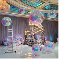 Décoration d'événements géante, ballon gonflable en PVC pour boîte de nuit, fête disco, mariage, sphère flottante dorée argentée, boule miroir gonflable