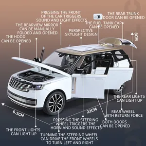 Modellino Auto SUV Range Rover <span class=keywords><strong>1</strong></span>:<span class=keywords><strong>18</strong></span> in Lega di Zinco, Veicolo Fuoristrada con Porte Apribili, Suono e Luci, Simulazione in Metallo per Bambini - Product Image 3