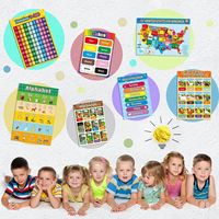 Tableaux d'apprentissage en carton laminé éducatifs pour tout-petits, décorations murales de classe, affiches préscolaires pour enfants