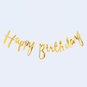 Bannière Joyeux Anniversaire en feuille d'or 4M, décoration de fête, 6 pièces - Product Image 1
