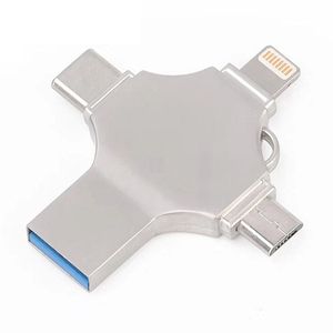 Nhà Máy Giá 8/16/32/64/128/256Gb 4in1 Usb <span class=keywords><strong>Flash</strong></span> Drive Điện Thoại Di Động Pendrive OTG Kim Loại Pen Drive Đĩa - Product Image 1
