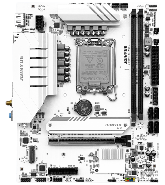JGINYUE B760I B760M GAMING Snow Dream WIFI Motherboard M-ATX LGA1700 for Core 12/13/14th I5/I7 Dual Channel 64GB SATA RAM